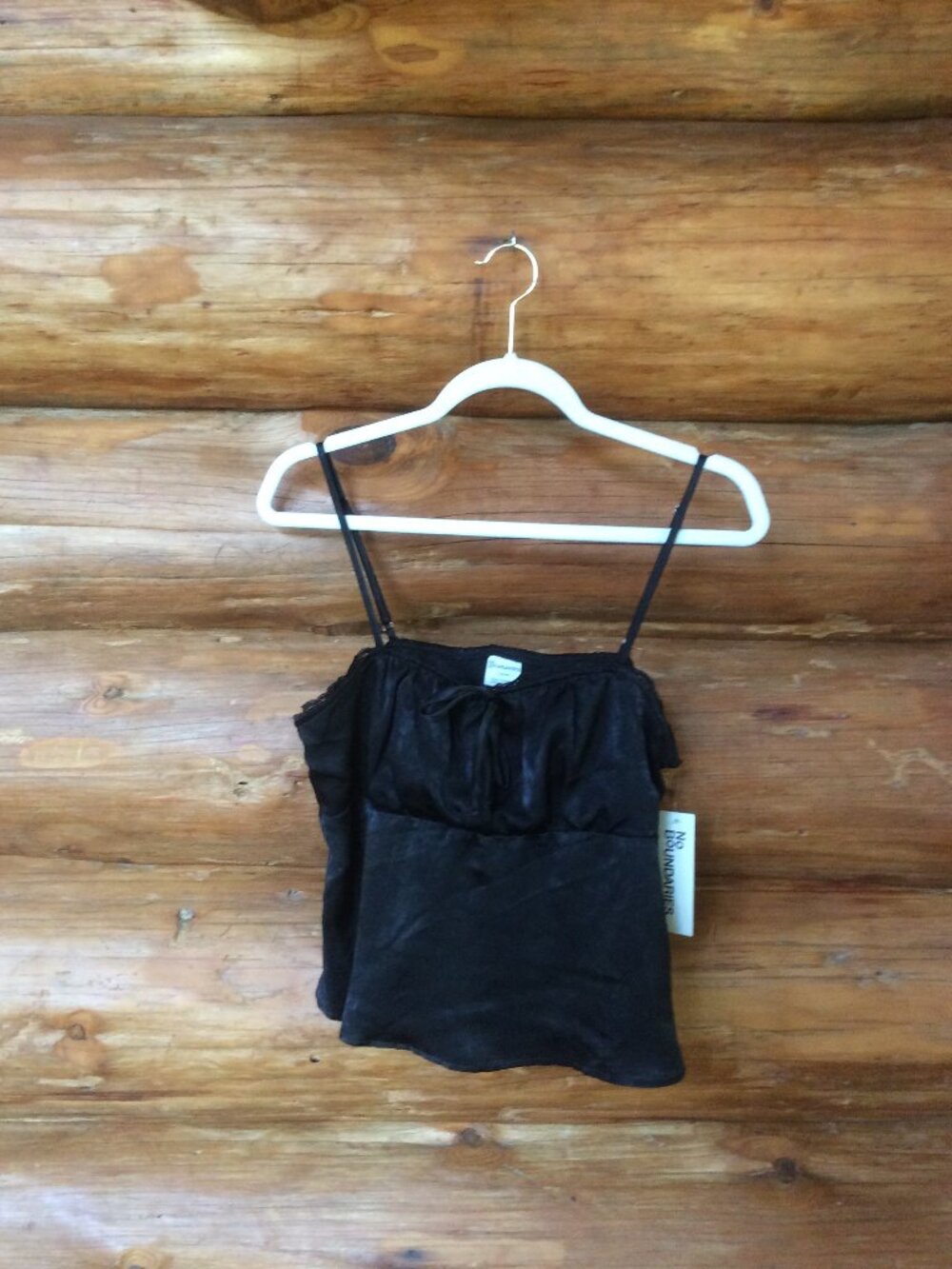 NWT Black Empire Waist Dark Fairy Whimsigoth Smocked Babydoll Tank Top Large